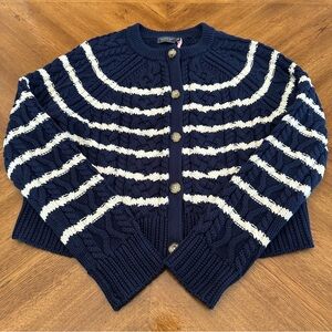 New Vineyard Vines Fisherman Coastal Nantucket Prep Cable Knit Cardigan Sweater